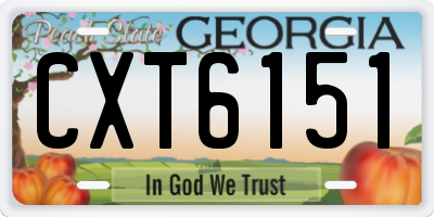 GA license plate CXT6151