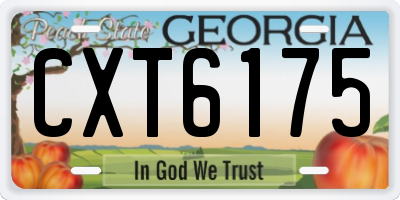 GA license plate CXT6175