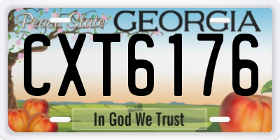 GA license plate CXT6176