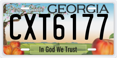 GA license plate CXT6177