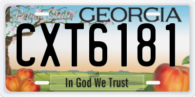 GA license plate CXT6181