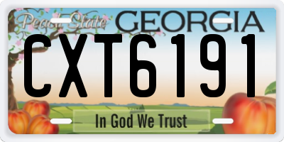 GA license plate CXT6191