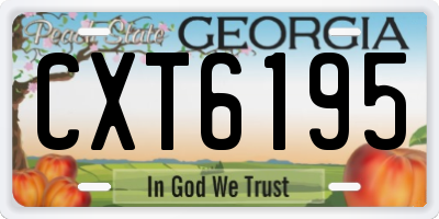 GA license plate CXT6195