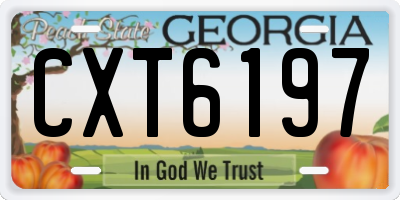 GA license plate CXT6197