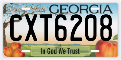 GA license plate CXT6208