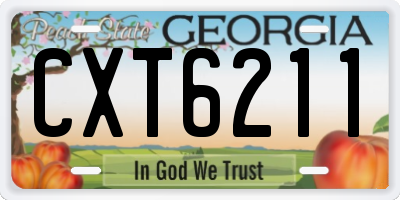 GA license plate CXT6211