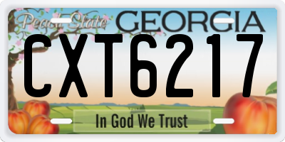 GA license plate CXT6217