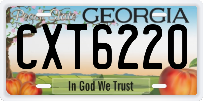GA license plate CXT6220
