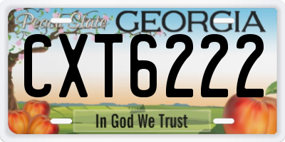 GA license plate CXT6222