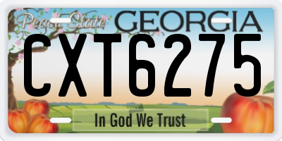 GA license plate CXT6275
