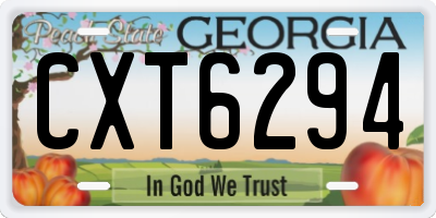 GA license plate CXT6294