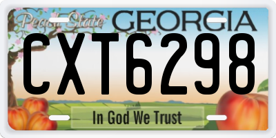 GA license plate CXT6298