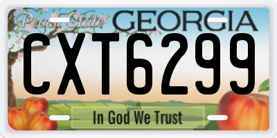 GA license plate CXT6299