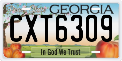 GA license plate CXT6309