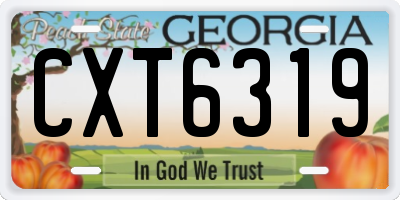 GA license plate CXT6319
