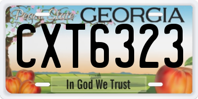 GA license plate CXT6323