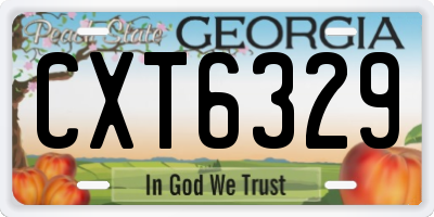 GA license plate CXT6329