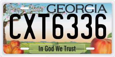 GA license plate CXT6336
