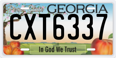 GA license plate CXT6337