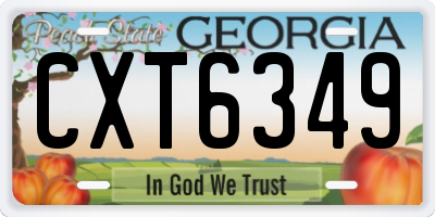 GA license plate CXT6349