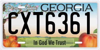 GA license plate CXT6361