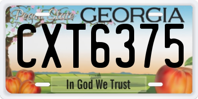 GA license plate CXT6375