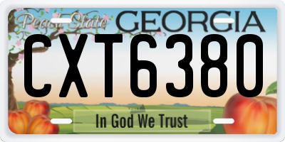 GA license plate CXT6380