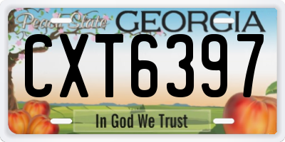 GA license plate CXT6397