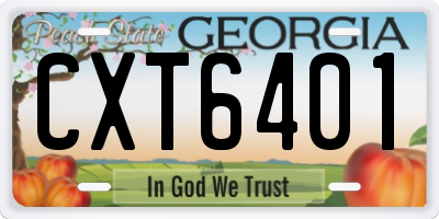 GA license plate CXT6401