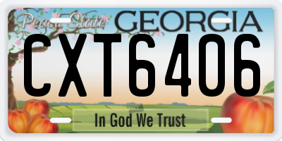 GA license plate CXT6406