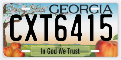 GA license plate CXT6415
