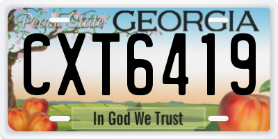 GA license plate CXT6419