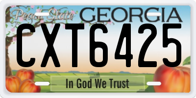 GA license plate CXT6425