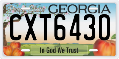 GA license plate CXT6430