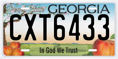 GA license plate CXT6433