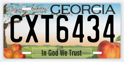 GA license plate CXT6434
