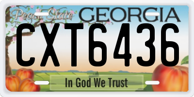GA license plate CXT6436