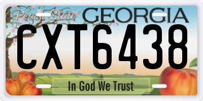 GA license plate CXT6438