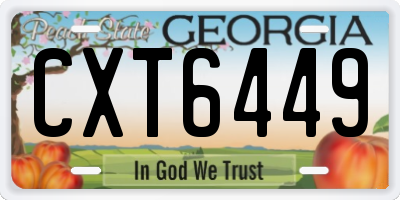 GA license plate CXT6449
