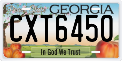 GA license plate CXT6450