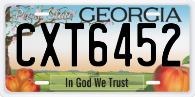 GA license plate CXT6452