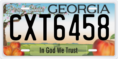 GA license plate CXT6458