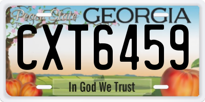 GA license plate CXT6459