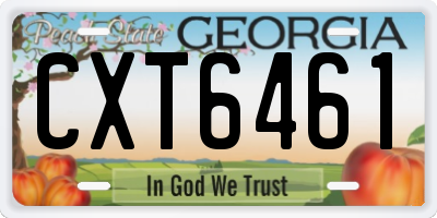 GA license plate CXT6461