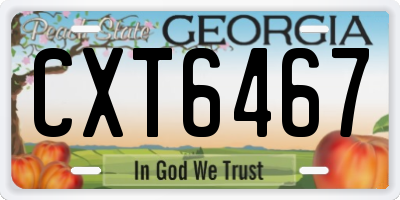 GA license plate CXT6467