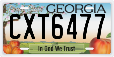 GA license plate CXT6477