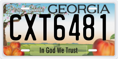 GA license plate CXT6481
