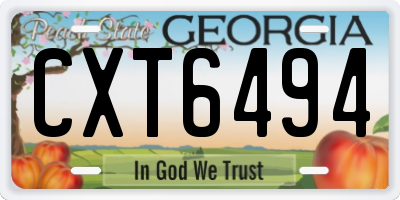GA license plate CXT6494