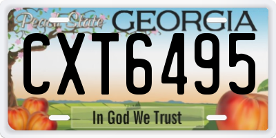 GA license plate CXT6495