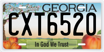 GA license plate CXT6520